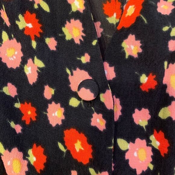 Rotate Birger Christensen “Emma” Floral Dress Size 8 US Ties at Waist Black Red - Picture 6 of 7